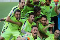 Màn ăn mừng chức vô địch hoành tráng của cầu thủ Barcelona