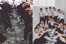 Lớp khoe đồng phục giày, dân mạng tranh cãi hàng thật hay giả
