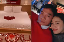 Á hậu Thanh Tú mừng sinh nhật chồng, lãng mạn như đêm tân hôn