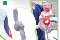 Bé bị dây rốn thắt nút chào đời bình an bằng sinh thường