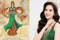 Cận bản thiết kế trang phục ấn tượng Đỗ Thị Hà thi Miss World