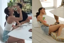 Ngọc Trinh tu rượu cả chai, say khướt vật vã dưới nền đất