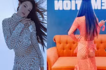 Minh Hằng lộ toàn bộ "bàn tọa" sau chiếc đầm như lưới đánh cá