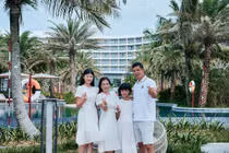 Vợ CEO cùng con gái Bình Minh mặc chung mẫu váy như chị em