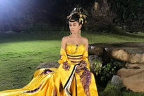 Lâm Khánh Chi diện đồ cổ trang tôn vòng 1 trong dự án tiền tỷ