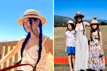 Diva Hồng Nhung trẻ trung cùng 2 con đi xem đua ngựa