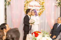 Ca sĩ Bằng Cường - Bảo Anh hạnh phúc trong đám cưới