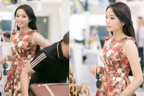 HH Nguyễn Cao Kỳ Duyên đẹp rạng ngời ở sân bay