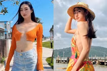 Hoa hậu Lương Thùy Linh nghiện thả rông dù vòng 1 xập xệ