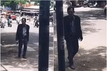 Thương Tín hom hem như cụ ông lọt vào ống kính team qua đường