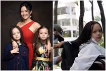 Con trai Hồng Nhung gây sốt vì suối tóc dài như bé gái