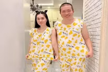 Chết cười chồng đại gia của Đoàn Di Băng mặc đồ ngủ của vợ 