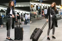 Trương Ngọc Ánh nổi bật với phụ kiện hàng hiệu ở sân bay