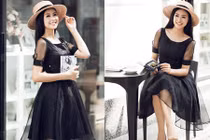 Hoa hậu Ngọc Hân thong dong cà phê chiều Hà Nội