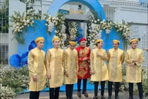 Không gian lễ ăn hỏi hoành tráng của Hà Trí Quang - Thanh Đoàn