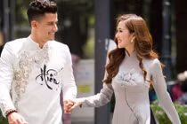 Ngọc Loan The Face tình tứ bên Nam vương Đại sứ Hoàn cầu 