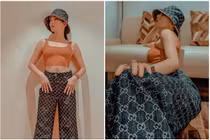 Lệ Quyên tạo dáng độc lạ khoe vòng 3