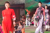 Hồng Quế diện áo dài đẹp lấn át hoa hậu Thùy Dung