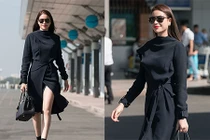 Hoa hậu Phạm Hương chất lừ xuất hiện ở sân bay