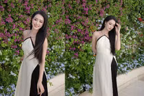 Á hậu Bùi Khánh Linh gợi cảm với áo dài cách tân cổ yếm