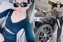 Lệ Quyên nắm tay Lâm Bảo Châu, check in trong siêu xe 6 tỷ