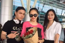 Hoa hậu Hương Giang mặc giản dị, lặng lẽ về nước dự sự kiện