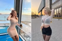 Hot girl xinh đẹp mặc xuyên thấu khoe vòng một căng đầy