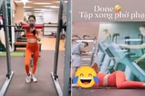 Hết giãn cách, Lệ Quyên quằn quại bò lê ở phòng tập 