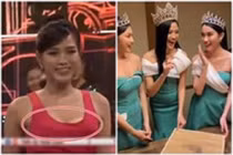 Đỗ Thị Hà lộ miếng dán ngực kém duyên trên sóng truyền hình