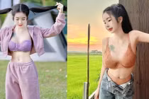 Hot girl siêu vòng 1 diện nội y khoe vóc dáng nuột nà