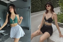 Hot girl xinh đẹp diện đồ tập quá mỏng khiến người nhìn đỏ mặt