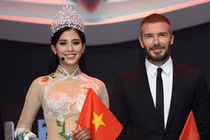 Hoa hậu Trần Tiểu Vy đẹp ngời ngời khi sánh đôi David Beckham