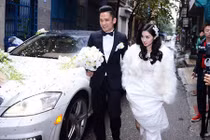 Tâm Tít khoác áo lông trong đám cưới ngày đông giá