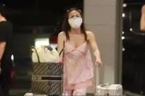 Lan Ngọc ra sân bay mà ăn mặc đồ ngủ lôi thôi giật mình