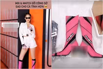 Ngọc Trinh bị chỉ trích vì đi giày có hình thô tục 