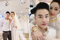 Bảo Thy đeo cả tá vòng vàng, nhẫn kim cương trong lễ cưới