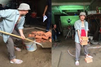 Đàm Vĩnh Hưng bê gạch, phụ hồ kiếm sống