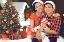 Gia đình Nhật Kim Anh hạnh phúc trong bộ ảnh Giáng sinh
