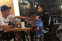 Chí Nhân dẫn con trai đi ăn với bạn gái lạ mặt, nghi chia tay Minh Hà?