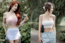 Hot girl xinh đẹp mặc hở khoe body chữ S nét căng