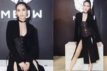 Nín thở ngắm Ngọc Trinh diện váy xẻ cao hút mắt