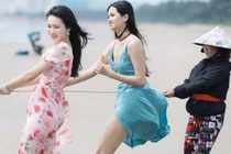 Ảnh thí sinh Hoa hậu Việt Nam 2020 kéo lưới bị la ó kém duyên