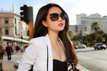 Ngọc Trinh thanh lịch trên đường phố Mỹ