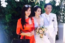 Midu gợi cảm một mình đi ăn cưới Tú Vi Văn Anh