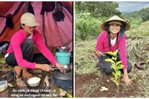 H’hen Niê “chân lấm tay bùn” khi về quê làm nông