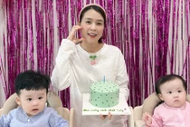 “Phú bà” Sam đón sinh nhật bên cặp song sinh lai Hàn Quốc