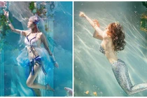 Hot girl mặc nội y hóa nàng tiên cá nóng bỏng dưới nước