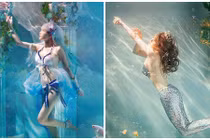 Hot girl mặc nội y hóa nàng tiên cá nóng bỏng dưới nước