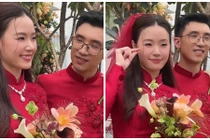 Midu và chồng kém tuổi đẹp đôi trong lễ ăn hỏi