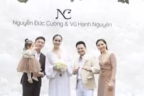 MC Anh Tuấn cùng vợ và con gái dự đám cưới Nguyễn Đức Cường